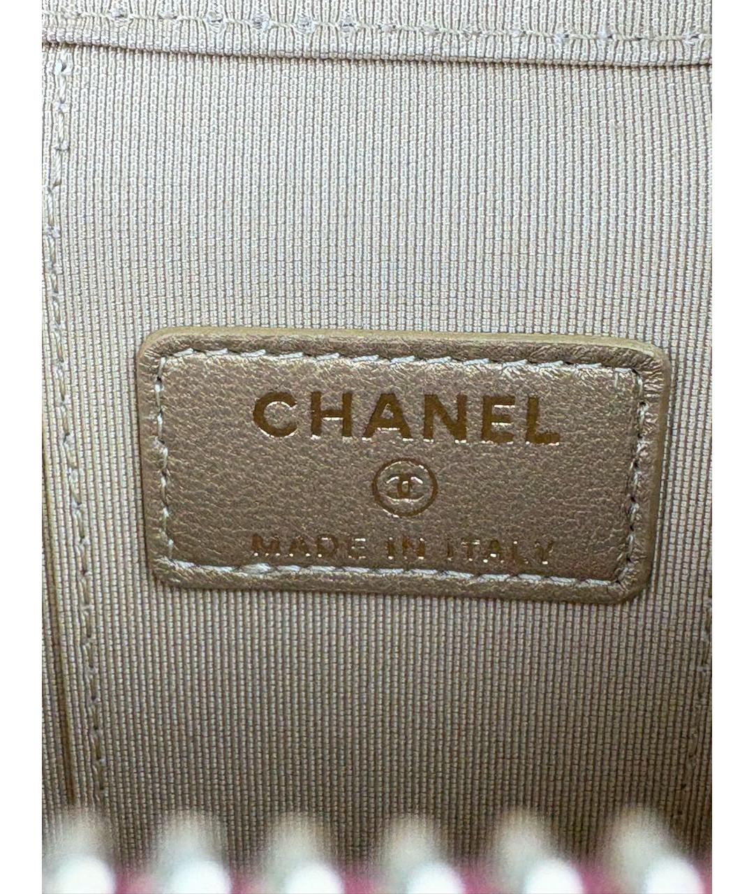 CHANEL Розовая кожаная сумка с короткими ручками, фото 8
