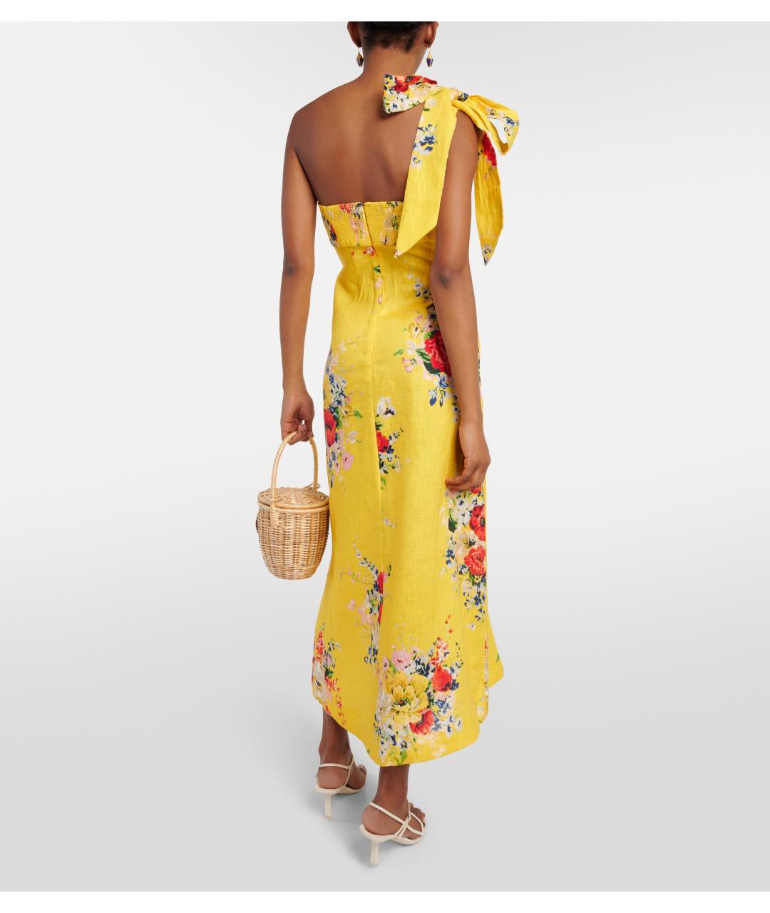 ZIMMERMANN Желтое льняное коктейльное платье, фото 6