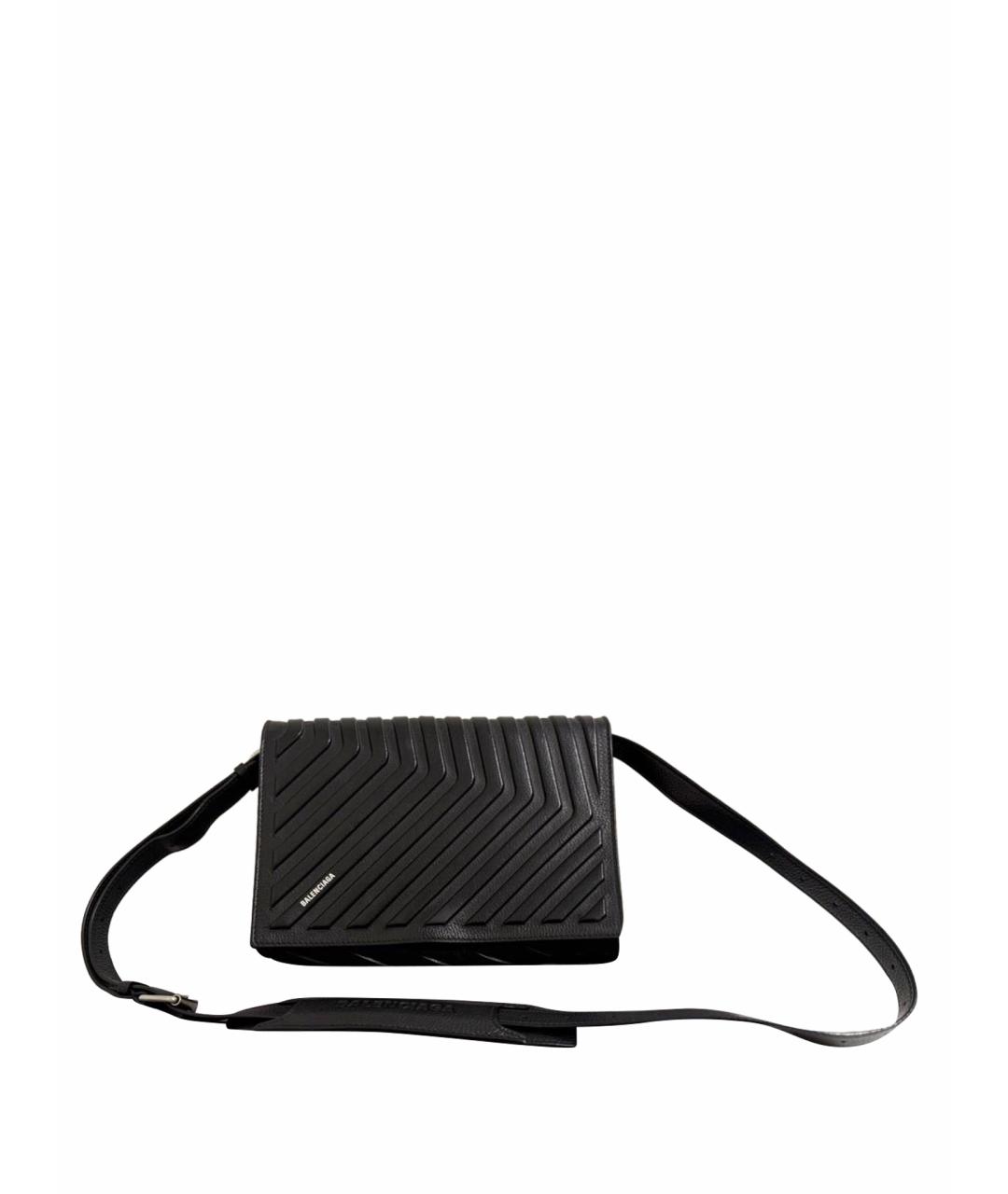 BALENCIAGA Черная кожаная сумка на плечо, фото 1