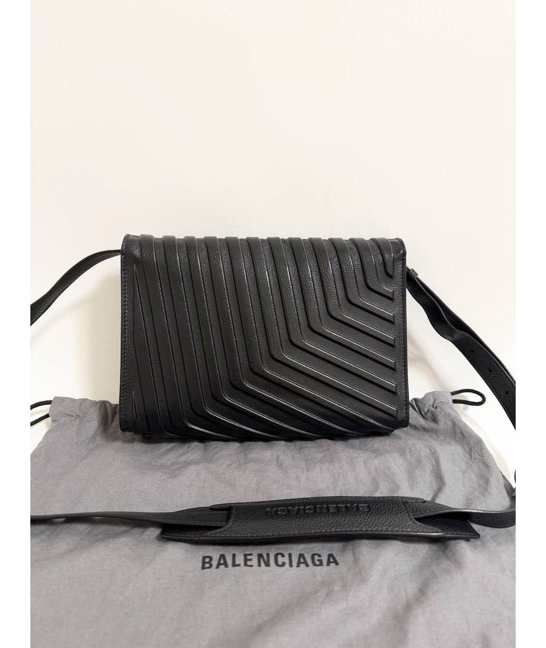 BALENCIAGA Черная кожаная сумка на плечо, фото 2