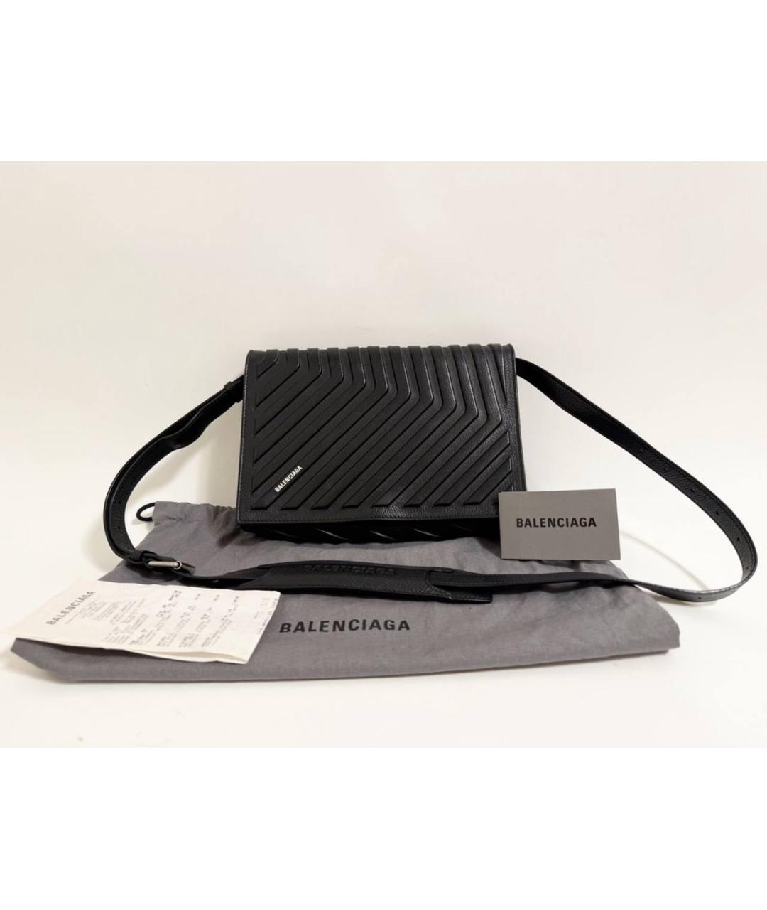 BALENCIAGA Черная кожаная сумка на плечо, фото 7