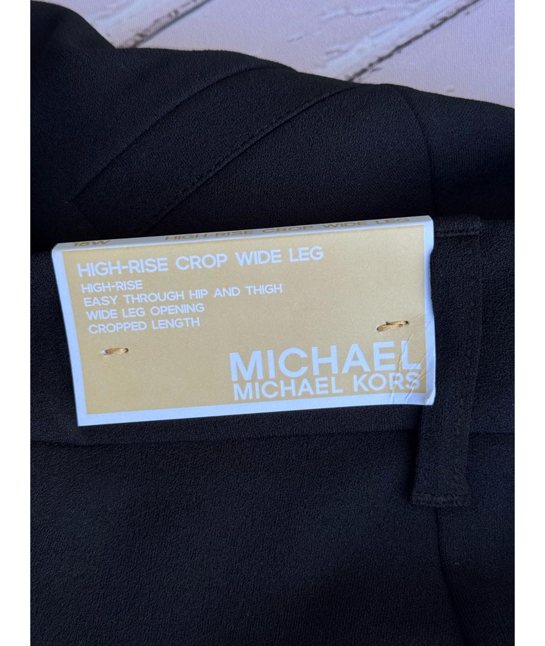 MICHAEL MICHAEL KORS Черные полиэстеровые брюки широкие, фото 7