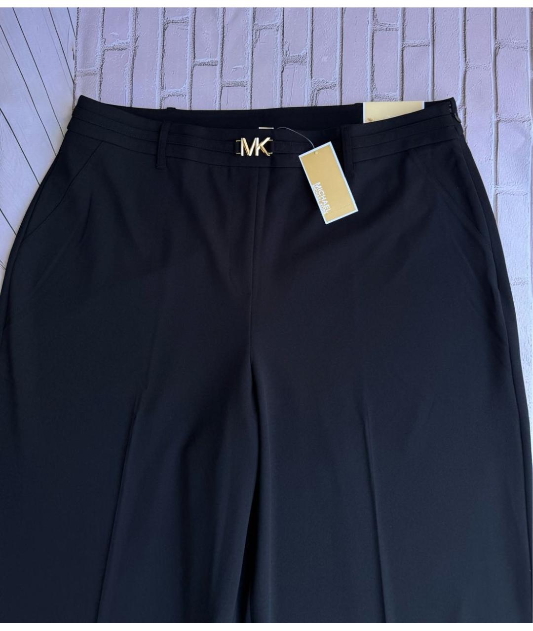 MICHAEL MICHAEL KORS Черные полиэстеровые брюки широкие, фото 3