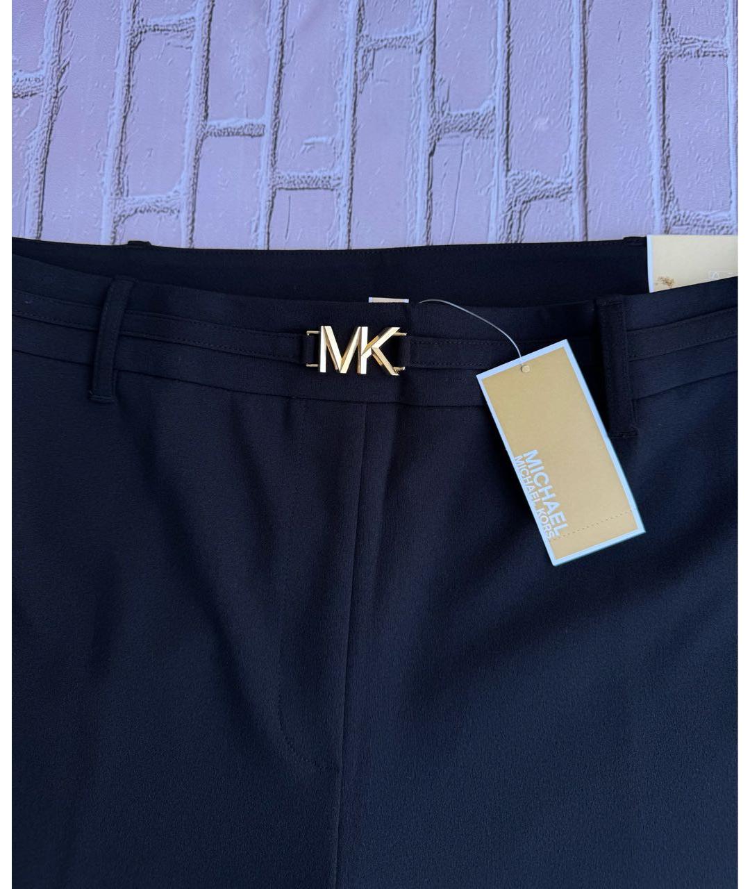 MICHAEL MICHAEL KORS Черные полиэстеровые брюки широкие, фото 4