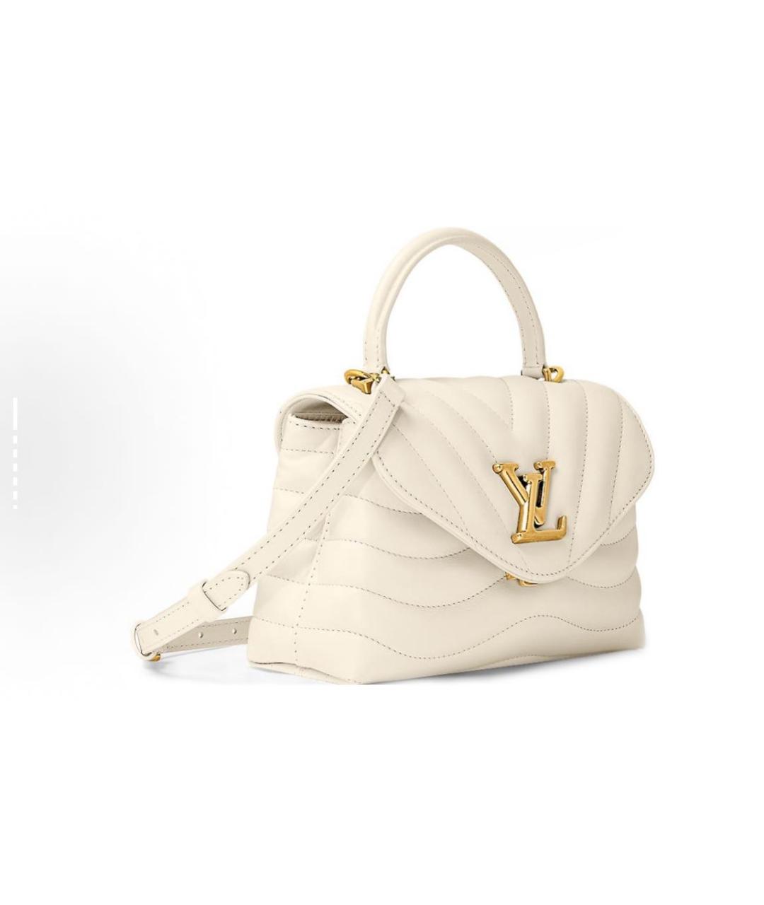 LOUIS VUITTON Белая кожаная сумка с короткими ручками, фото 2