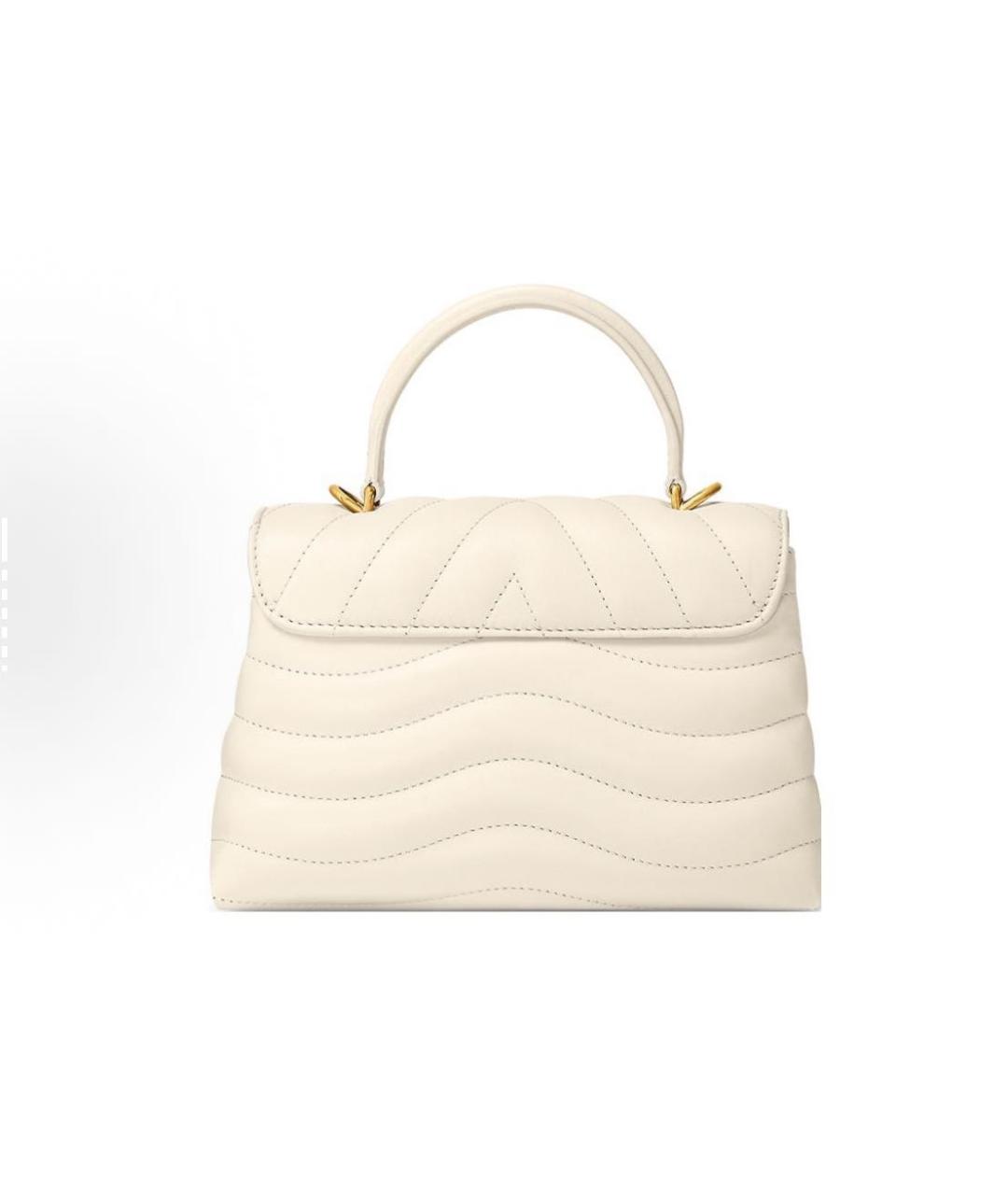 LOUIS VUITTON Белая кожаная сумка с короткими ручками, фото 3