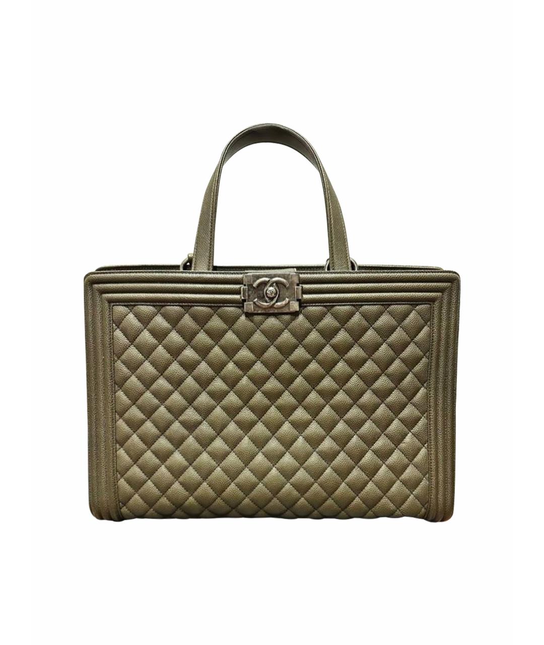 CHANEL Хаки кожаная сумка тоут, фото 1