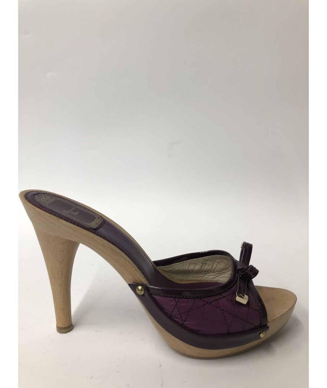 CHRISTIAN DIOR PRE-OWNED Фиолетовые кожаные мюли, фото 5
