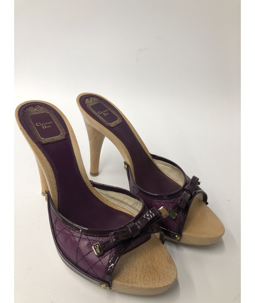 CHRISTIAN DIOR PRE-OWNED Фиолетовые кожаные мюли, фото 2