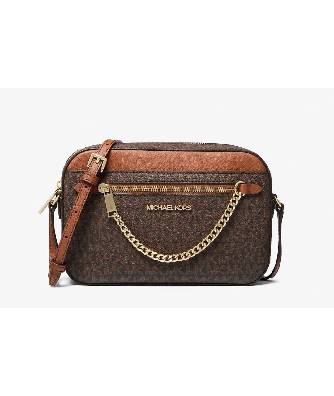 MICHAEL KORS Коричневая сумка через плечо из искусственной кожи, фото 6