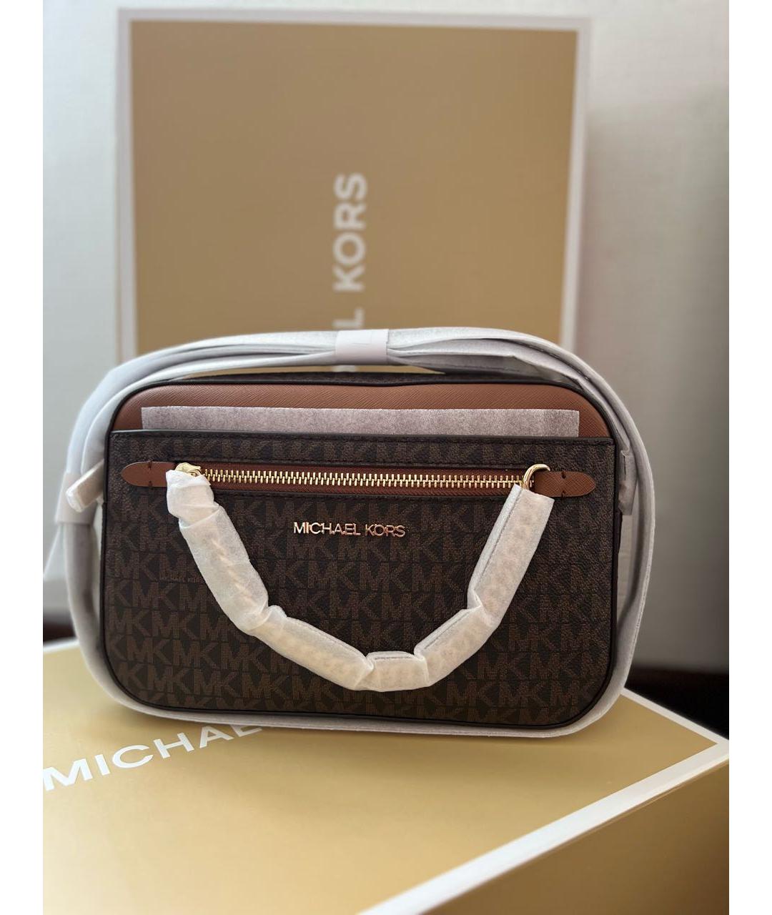 MICHAEL KORS Коричневая сумка через плечо из искусственной кожи, фото 2