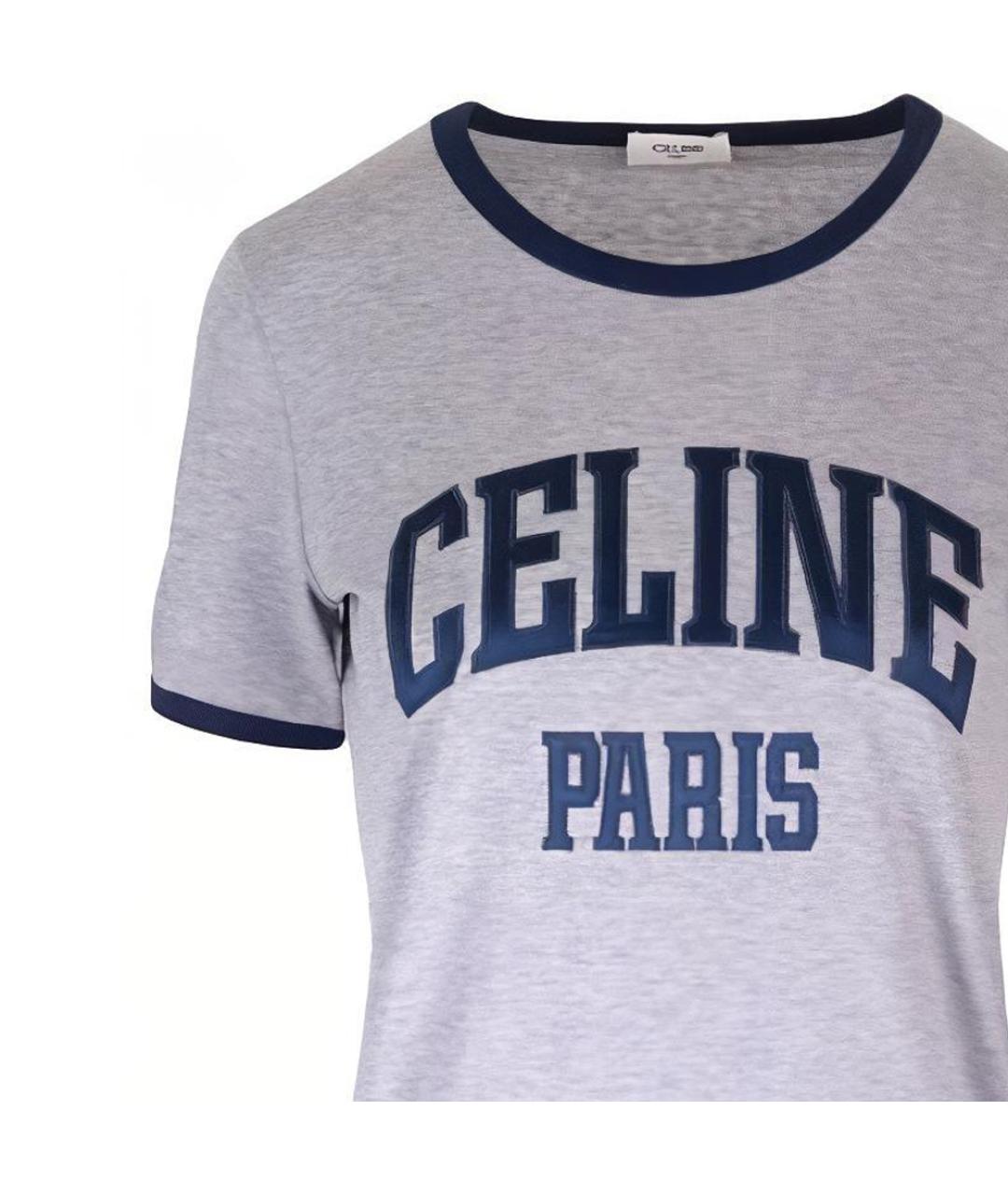 CELINE Серая хлопковая футболка, фото 3