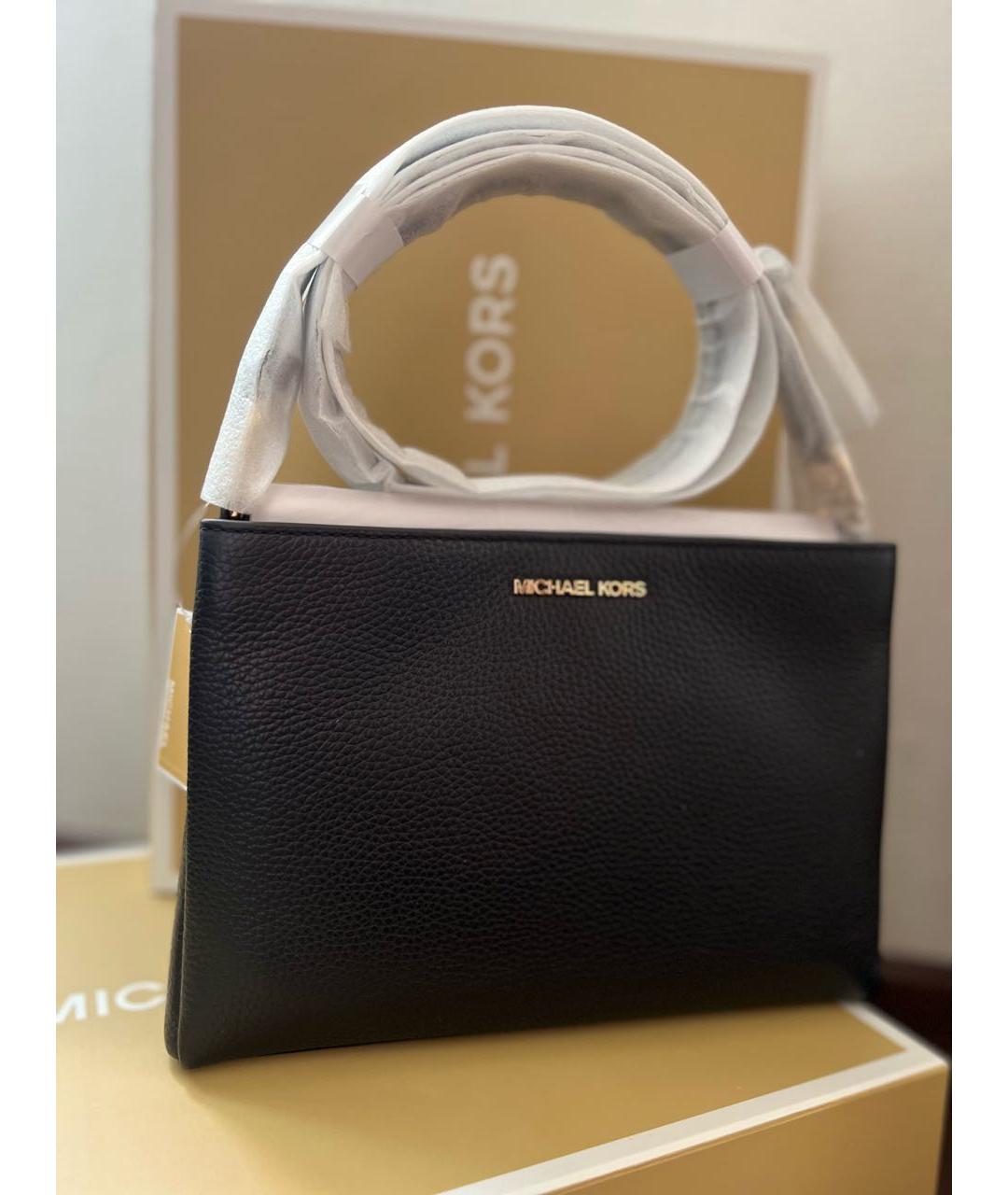 MICHAEL KORS Черная кожаная сумка через плечо, фото 6