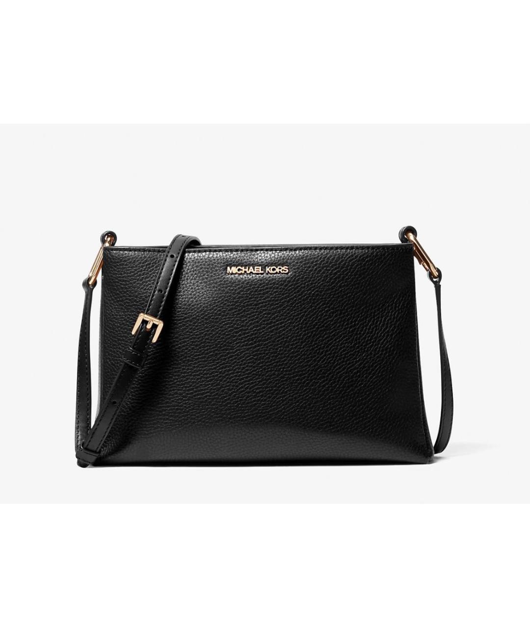 MICHAEL KORS Черная кожаная сумка через плечо, фото 5