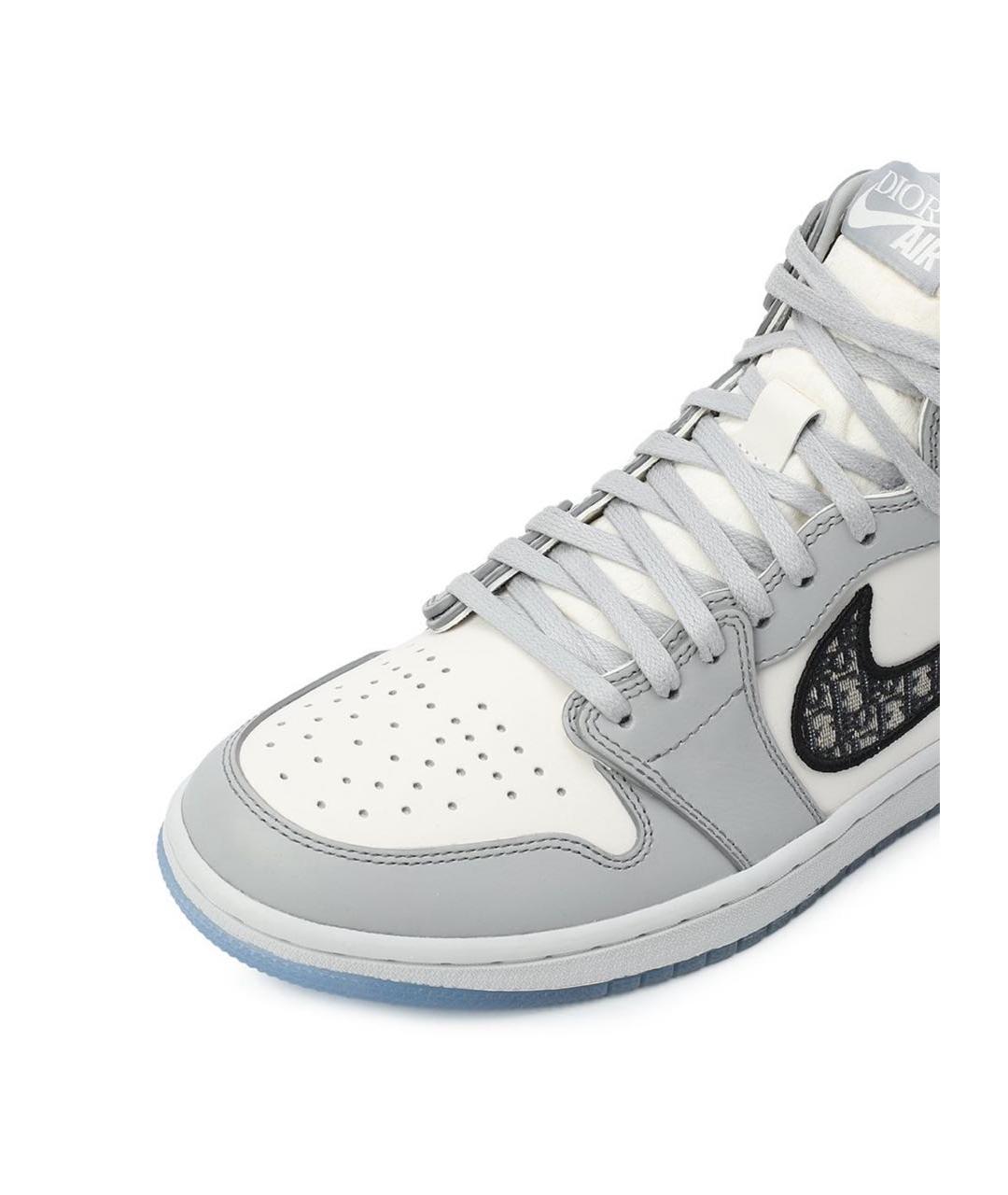 NIKE Серые кожаные кроссовки, фото 5