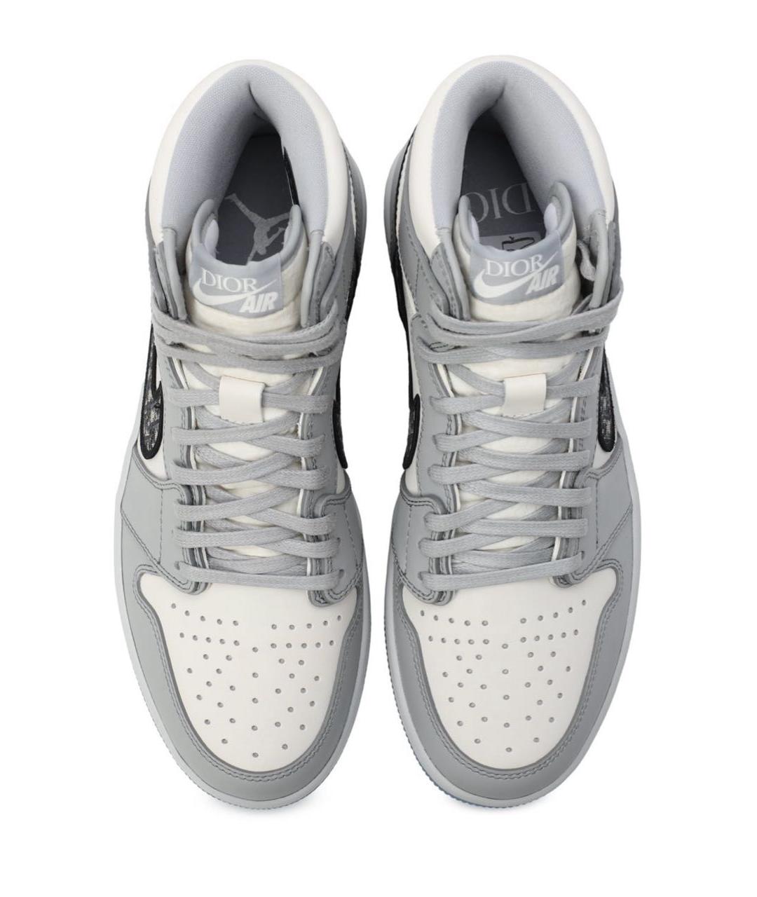 NIKE Серые кожаные высокие кроссовки / кеды, фото 2
