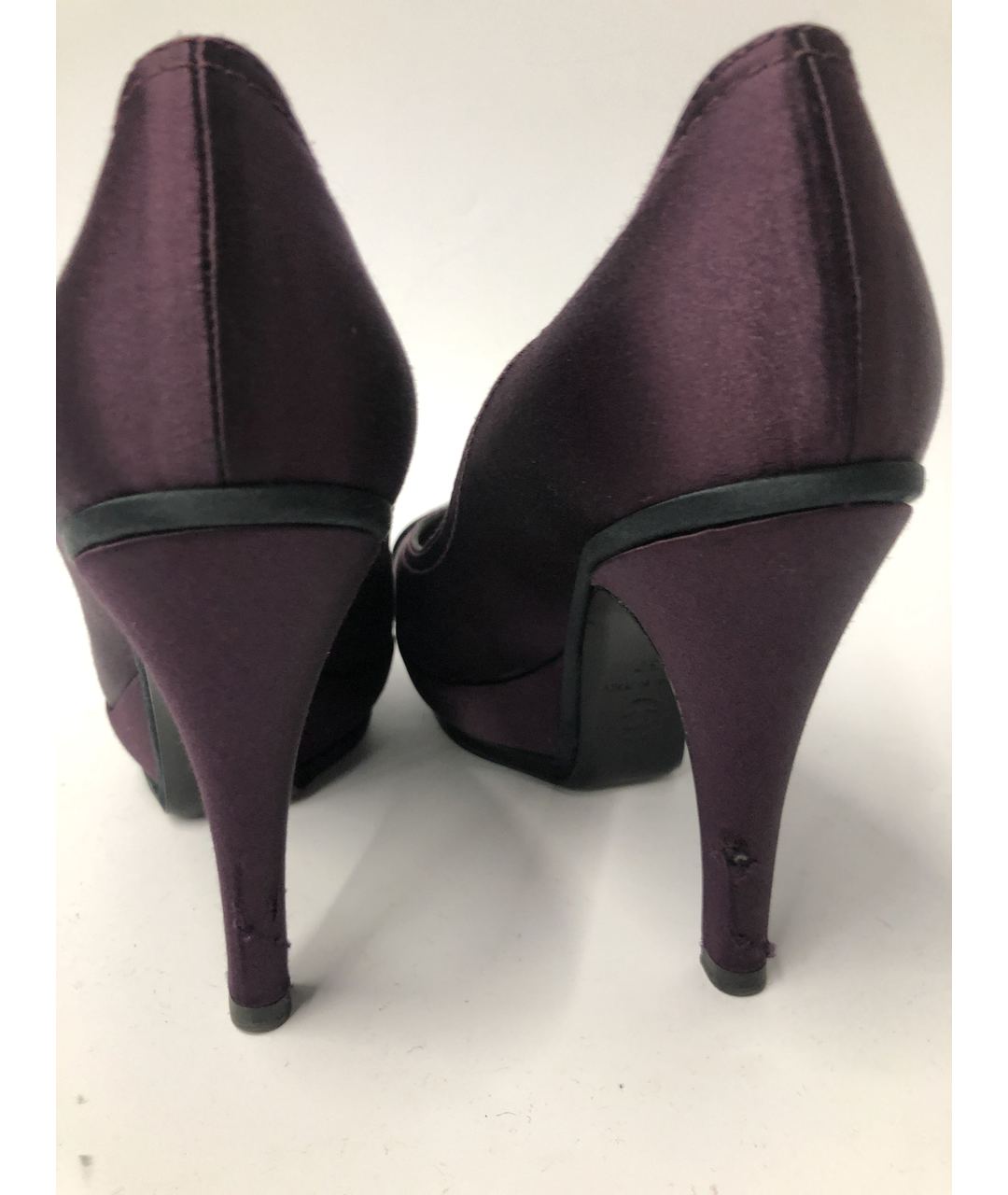 CHANEL PRE-OWNED Фиолетовые текстильные туфли, фото 3