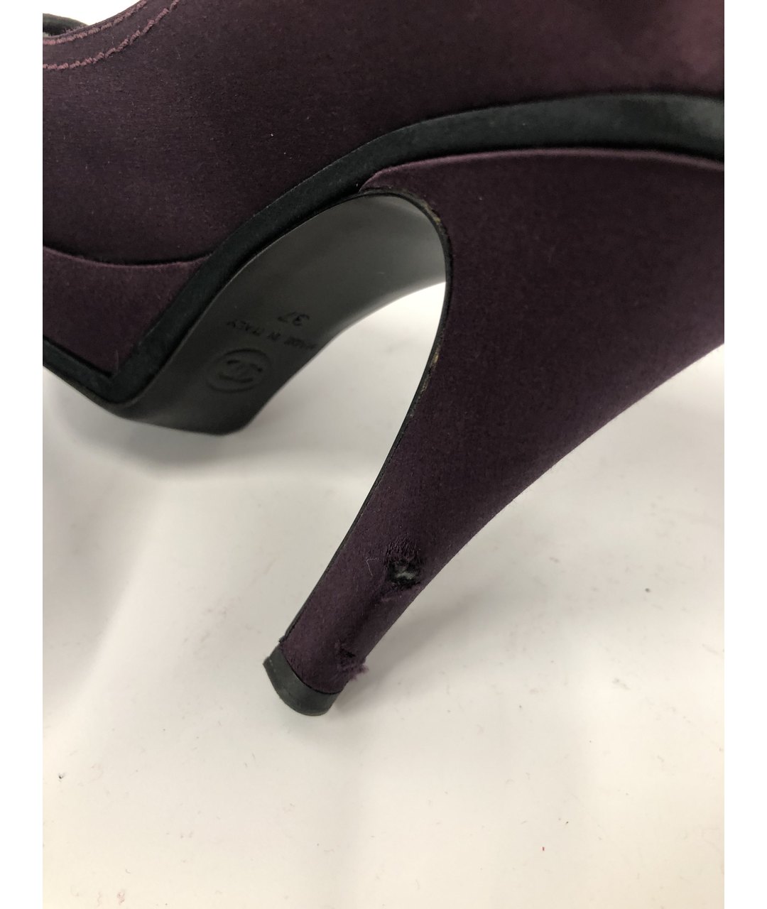 CHANEL PRE-OWNED Фиолетовые текстильные туфли, фото 4