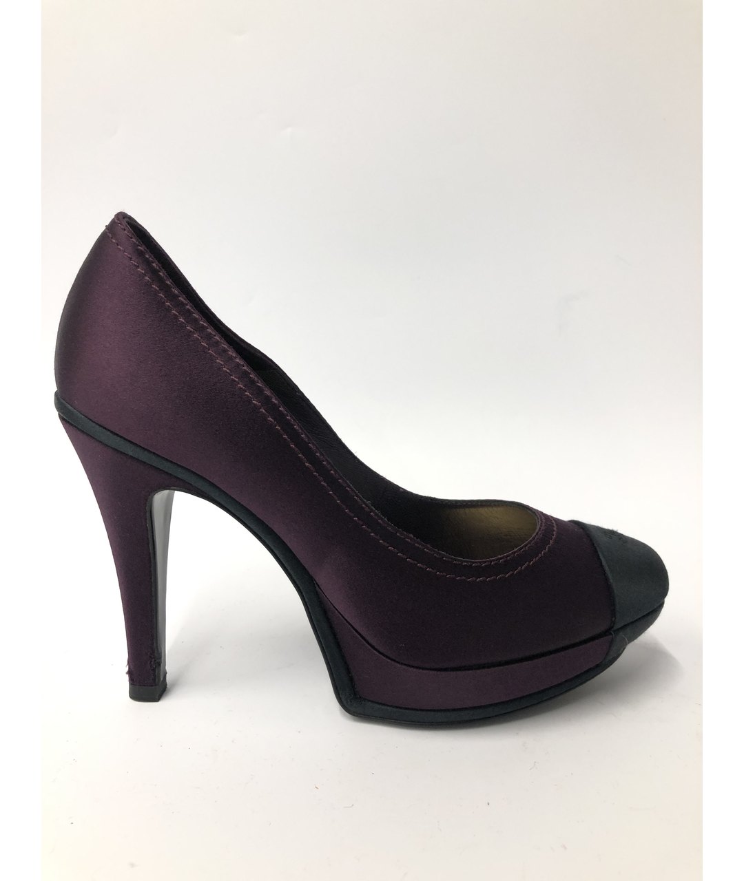 CHANEL PRE-OWNED Фиолетовые текстильные туфли, фото 6
