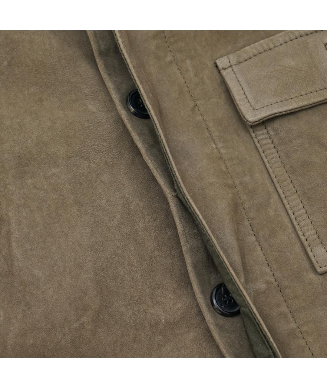 GOLDEN GOOSE DELUXE BRAND Хаки кожаная куртка, фото 5