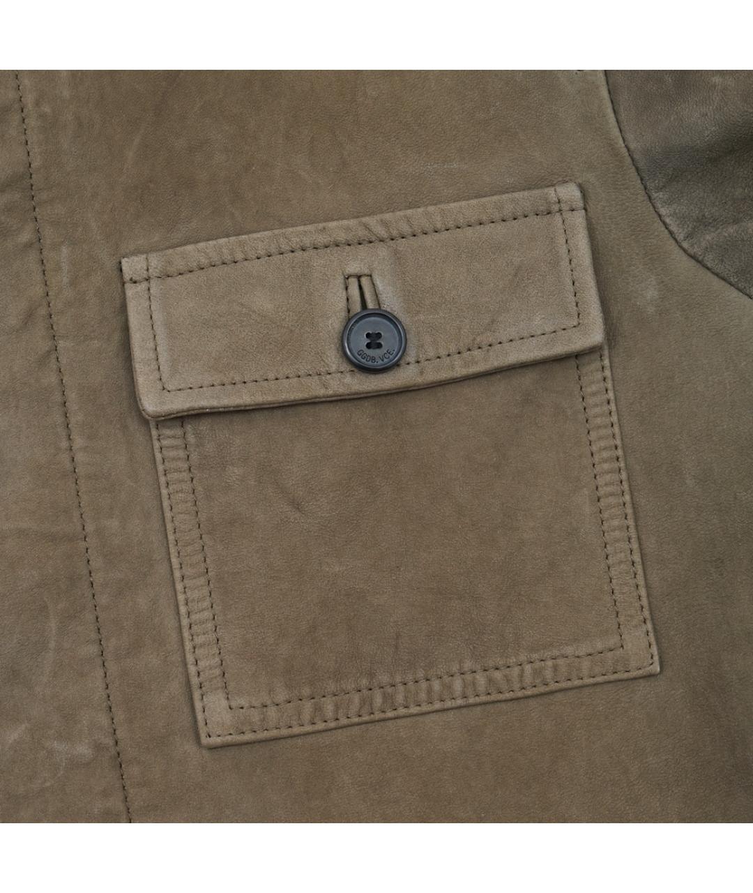 GOLDEN GOOSE DELUXE BRAND Хаки кожаная куртка, фото 3