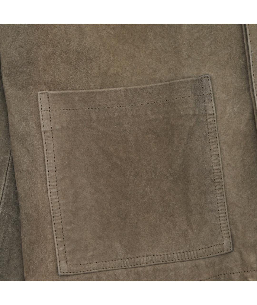 GOLDEN GOOSE DELUXE BRAND Хаки кожаная куртка, фото 4