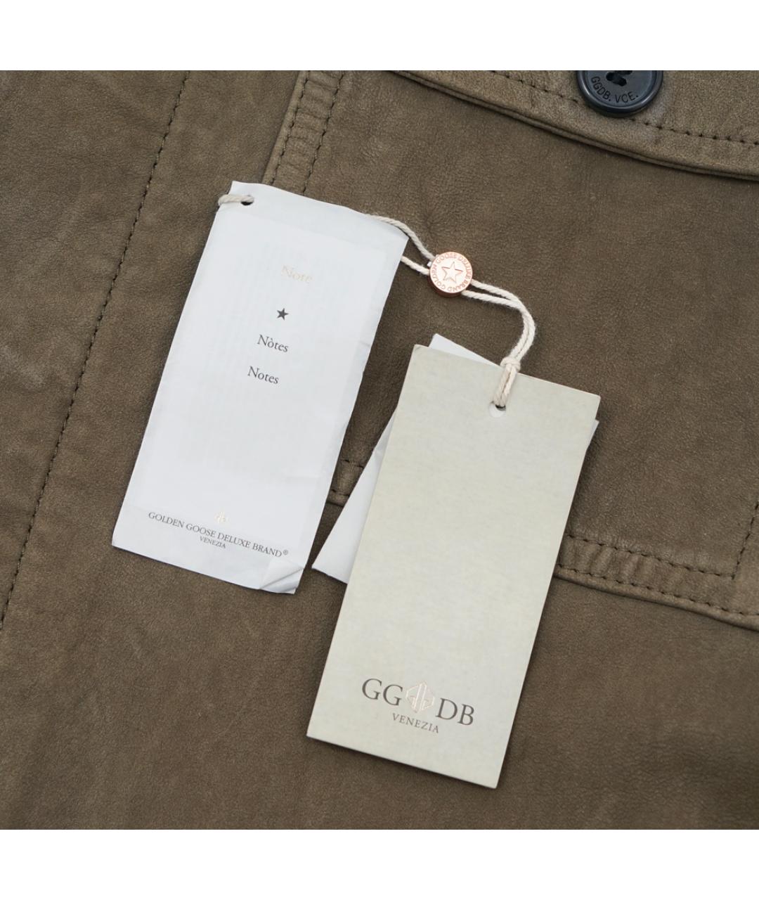 GOLDEN GOOSE DELUXE BRAND Хаки кожаная куртка, фото 9