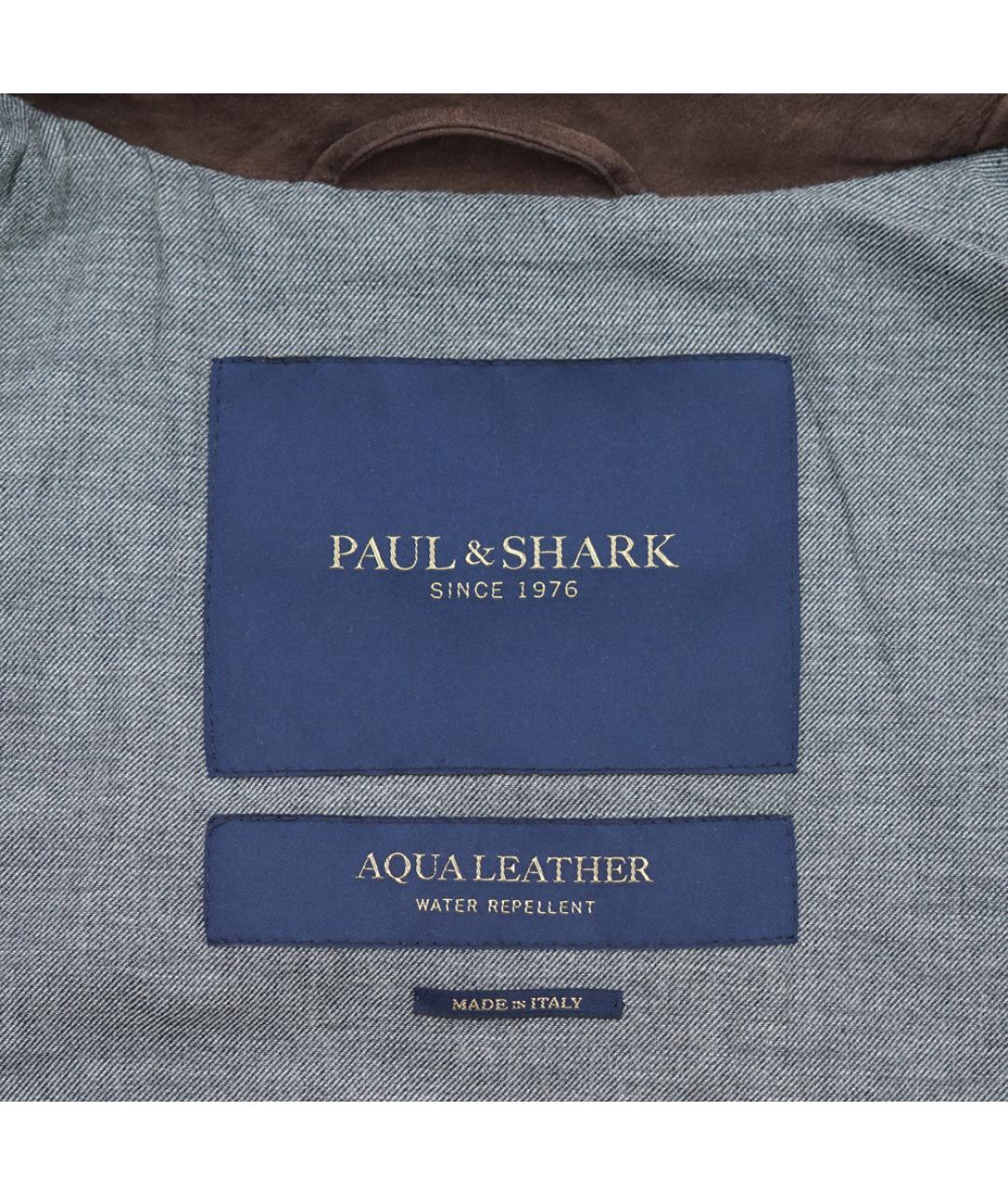 PAUL & SHARK Коричневая кожаная куртка, фото 3
