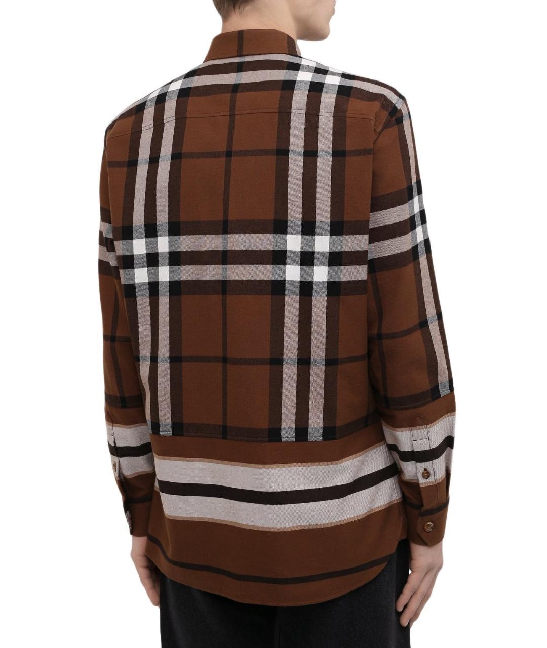 BURBERRY Коричневая хлопковая кэжуал рубашка, фото 8