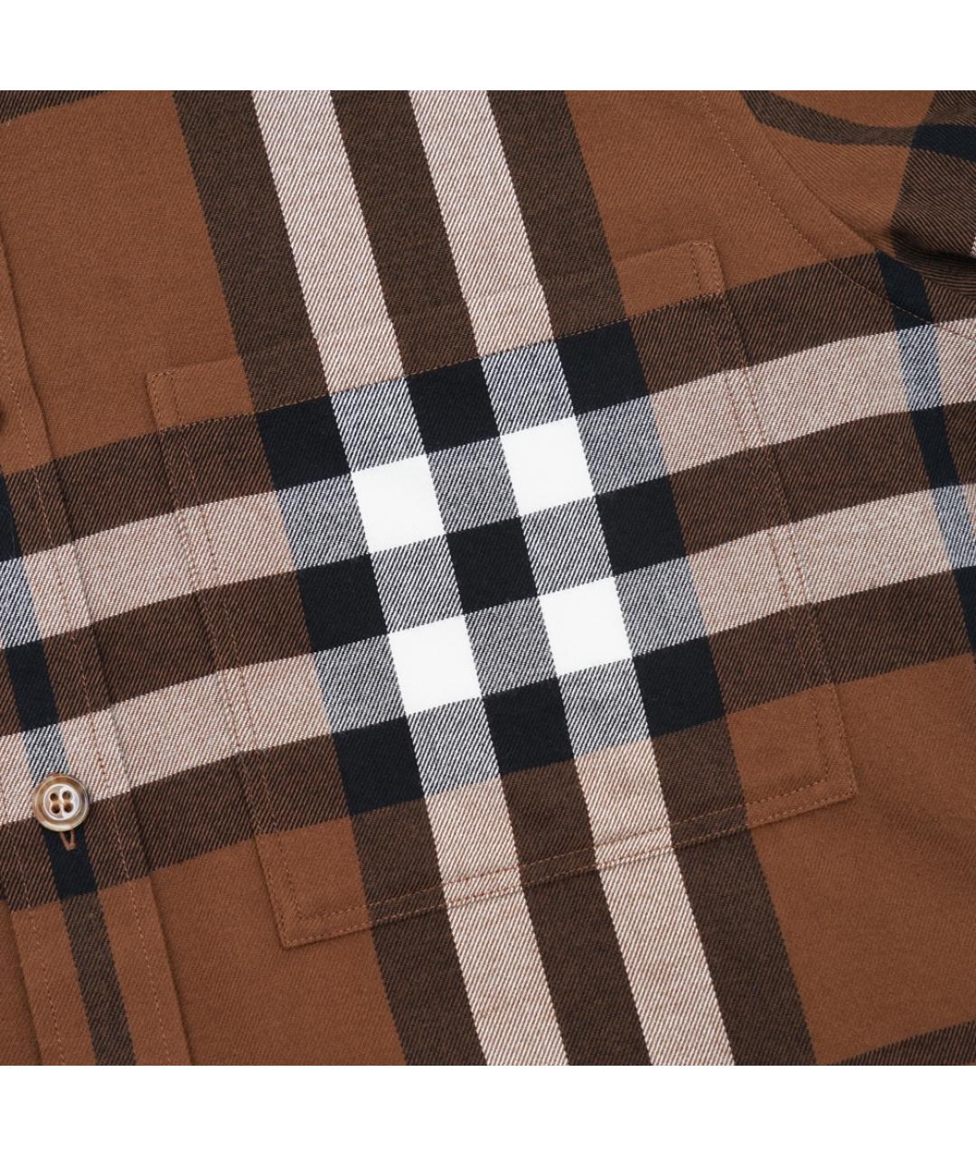 BURBERRY Коричневая хлопковая кэжуал рубашка, фото 3