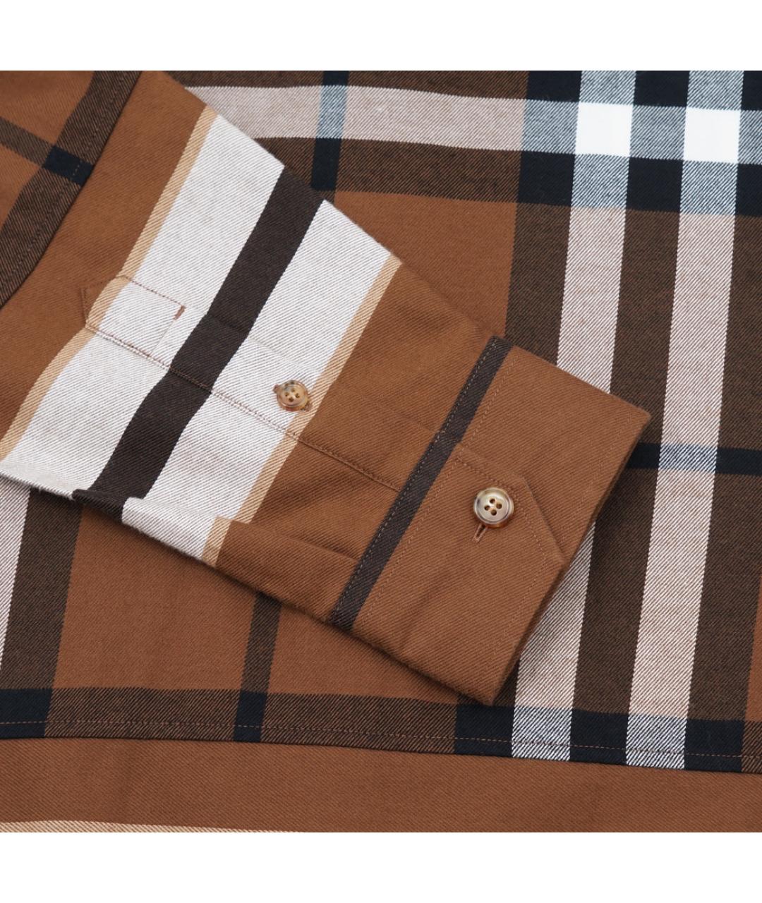 BURBERRY Коричневая хлопковая кэжуал рубашка, фото 5