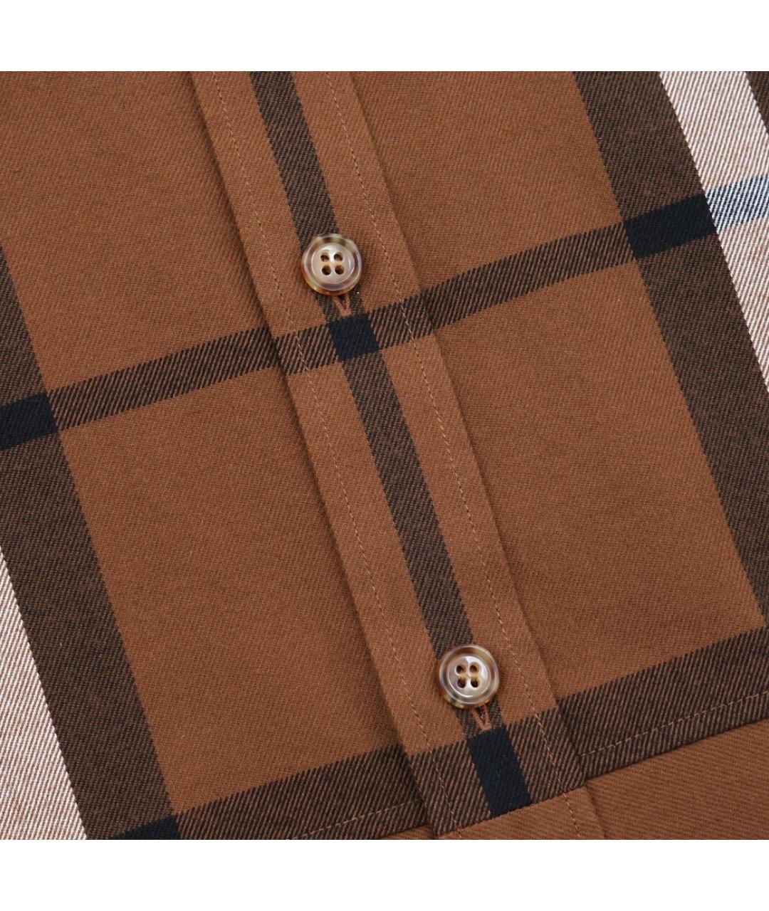 BURBERRY Коричневая хлопковая кэжуал рубашка, фото 4