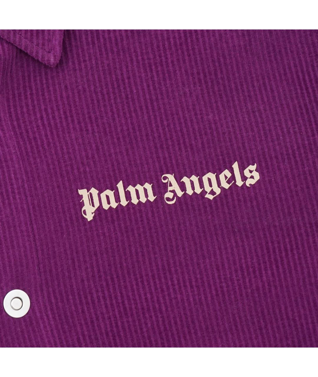 PALM ANGELS Фиолетовая хлопковая кэжуал рубашка, фото 3