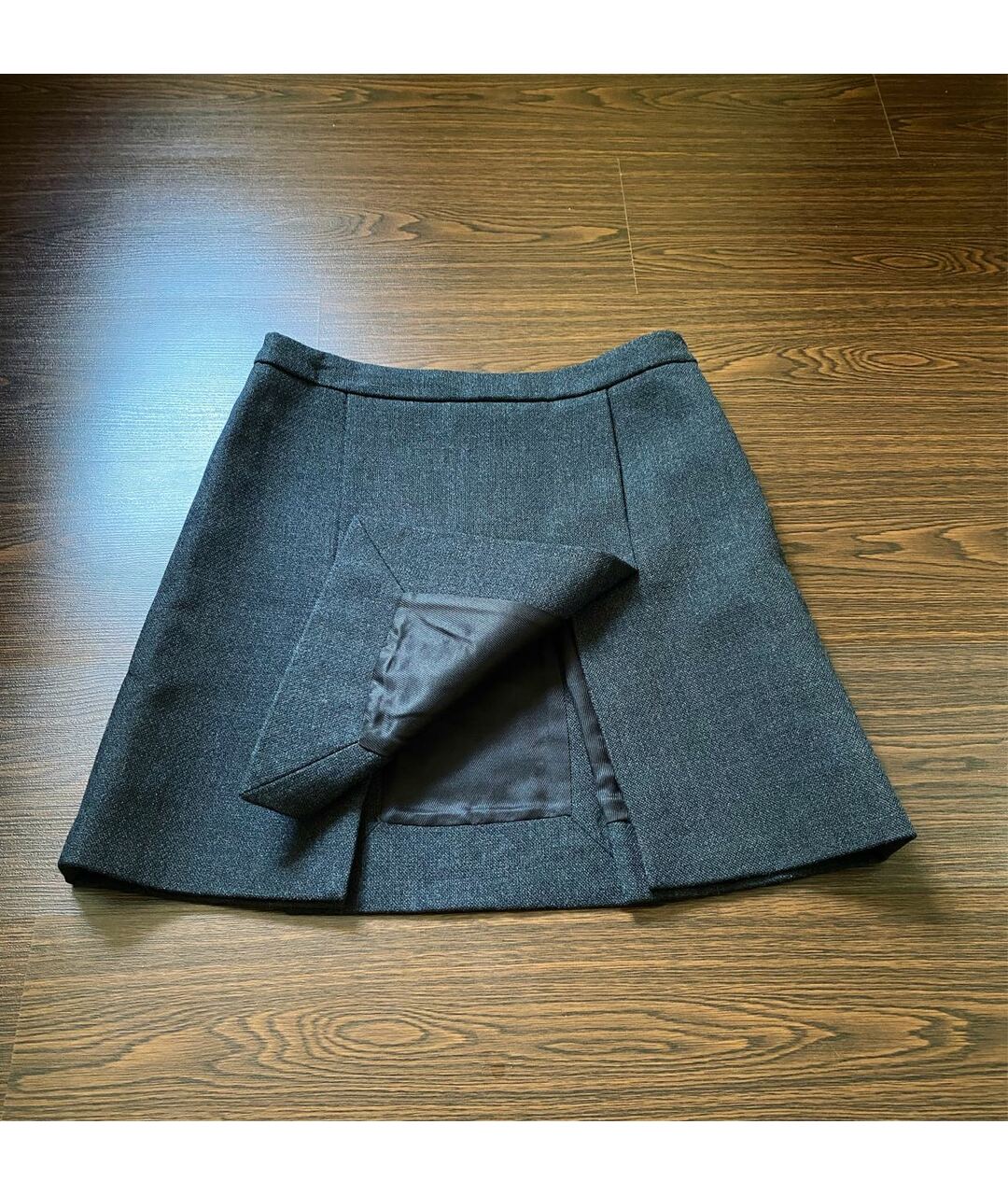 LOUIS VUITTON PRE-OWNED Серая шерстяная юбка мини, фото 3