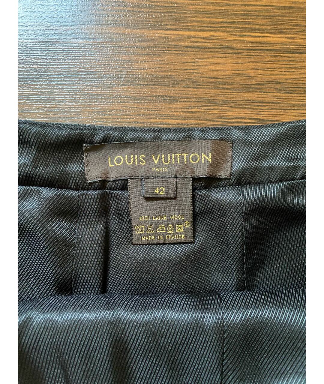 LOUIS VUITTON PRE-OWNED Серая шерстяная юбка мини, фото 4