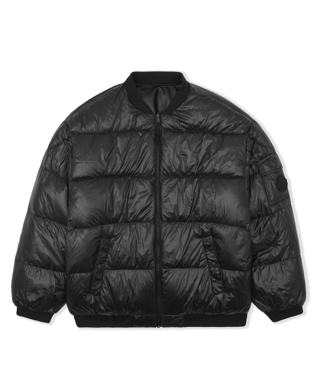MONCLER Черный кожаный пуховик, фото 2