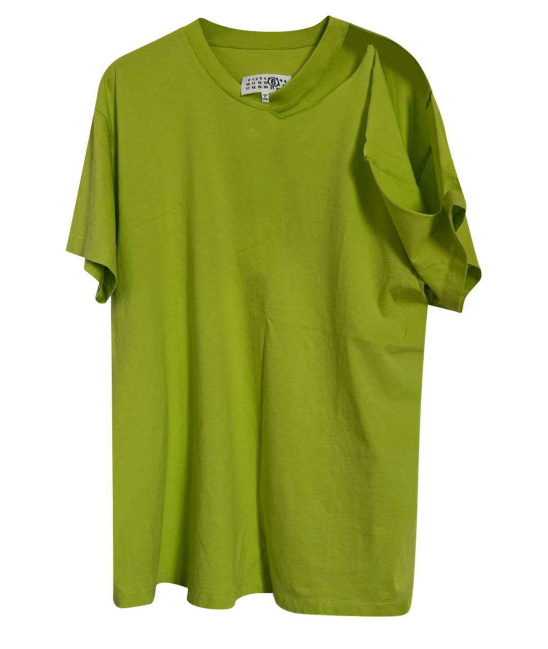 MAISON MARGIELA Салатовая хлопковая футболка, фото 1