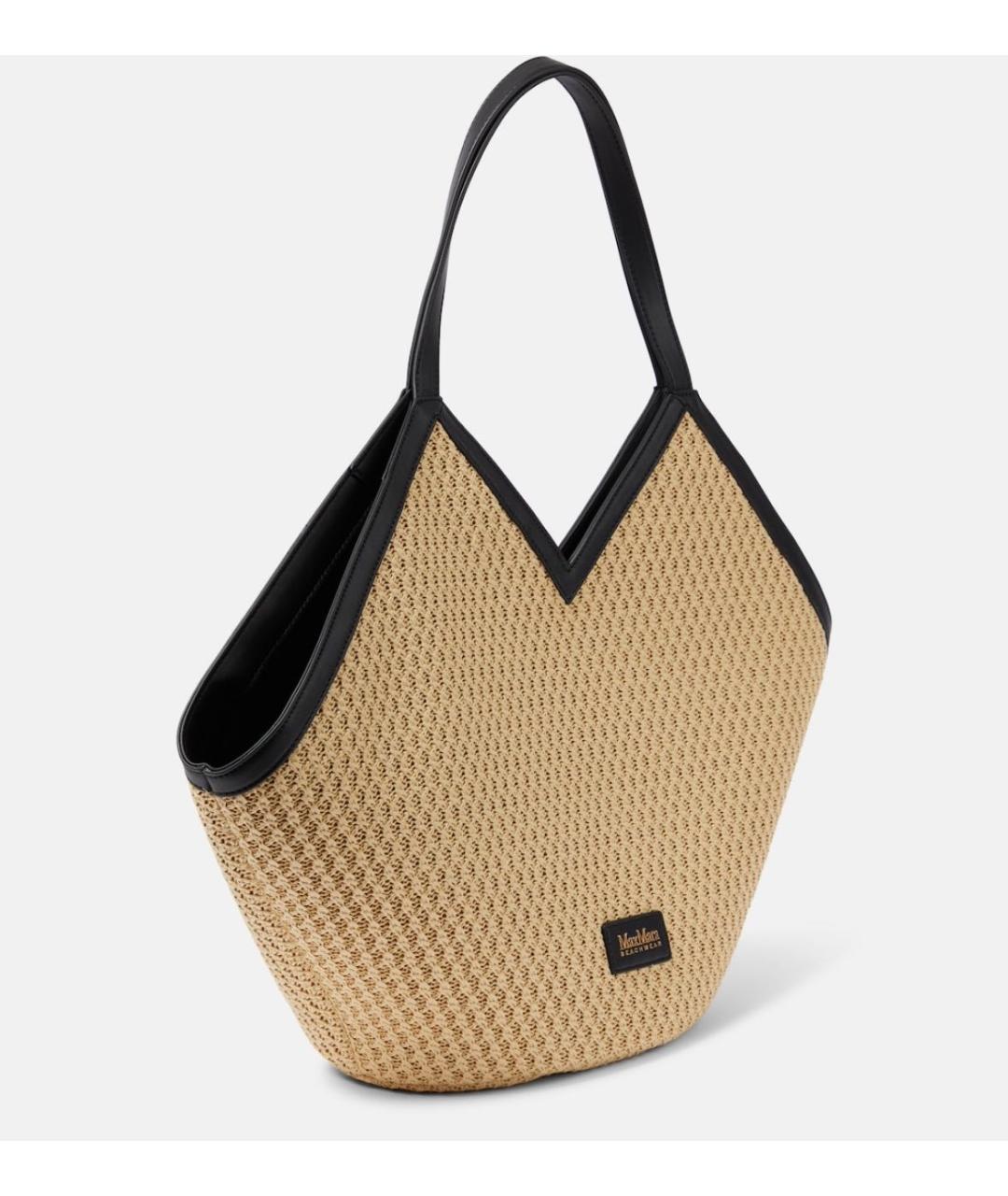 MAX MARA Бежевая пляжная сумка, фото 2