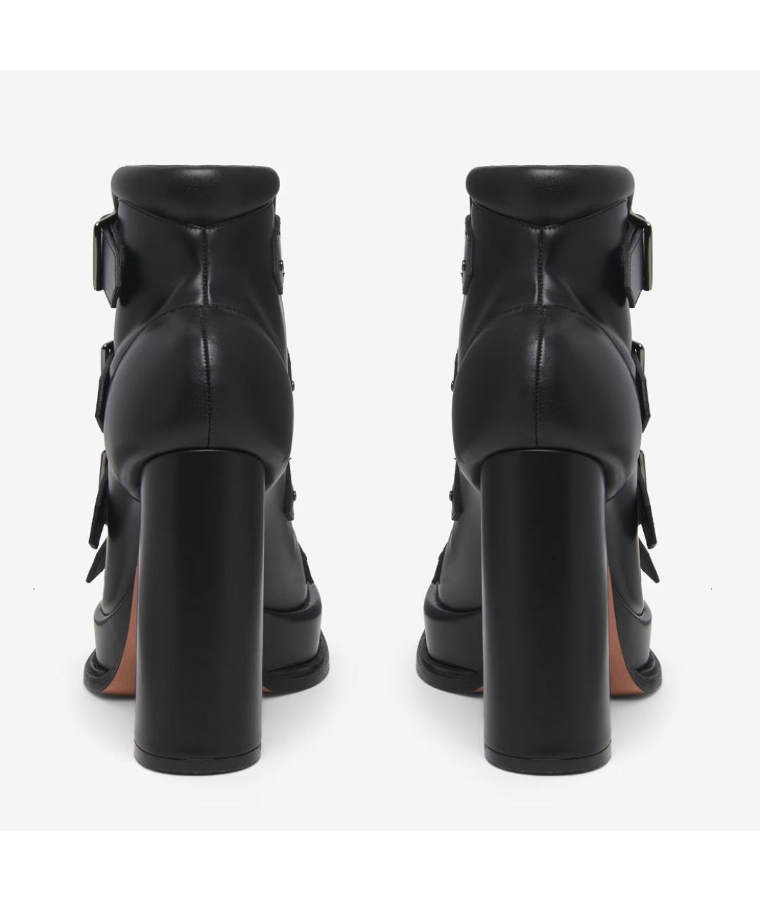 ALEXANDER MCQUEEN Черные кожаные босоножки, фото 5