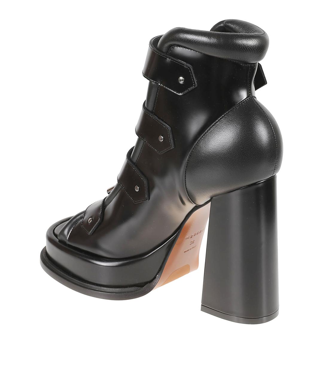 ALEXANDER MCQUEEN Черные кожаные босоножки, фото 4