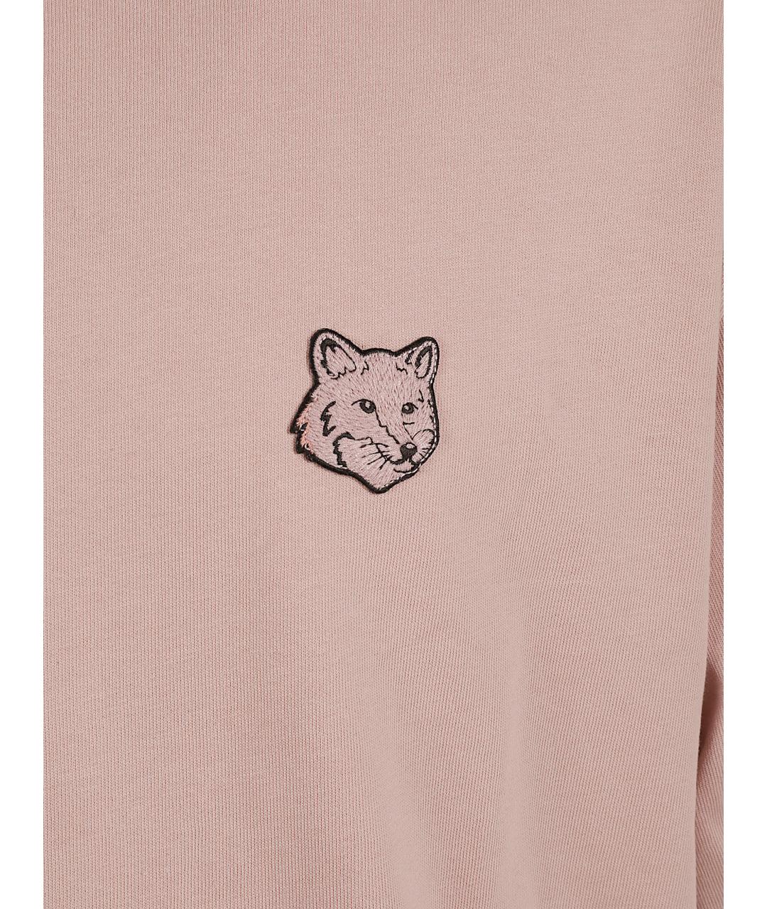 MAISON KITSUNE Розовая хлопковая футболка, фото 2
