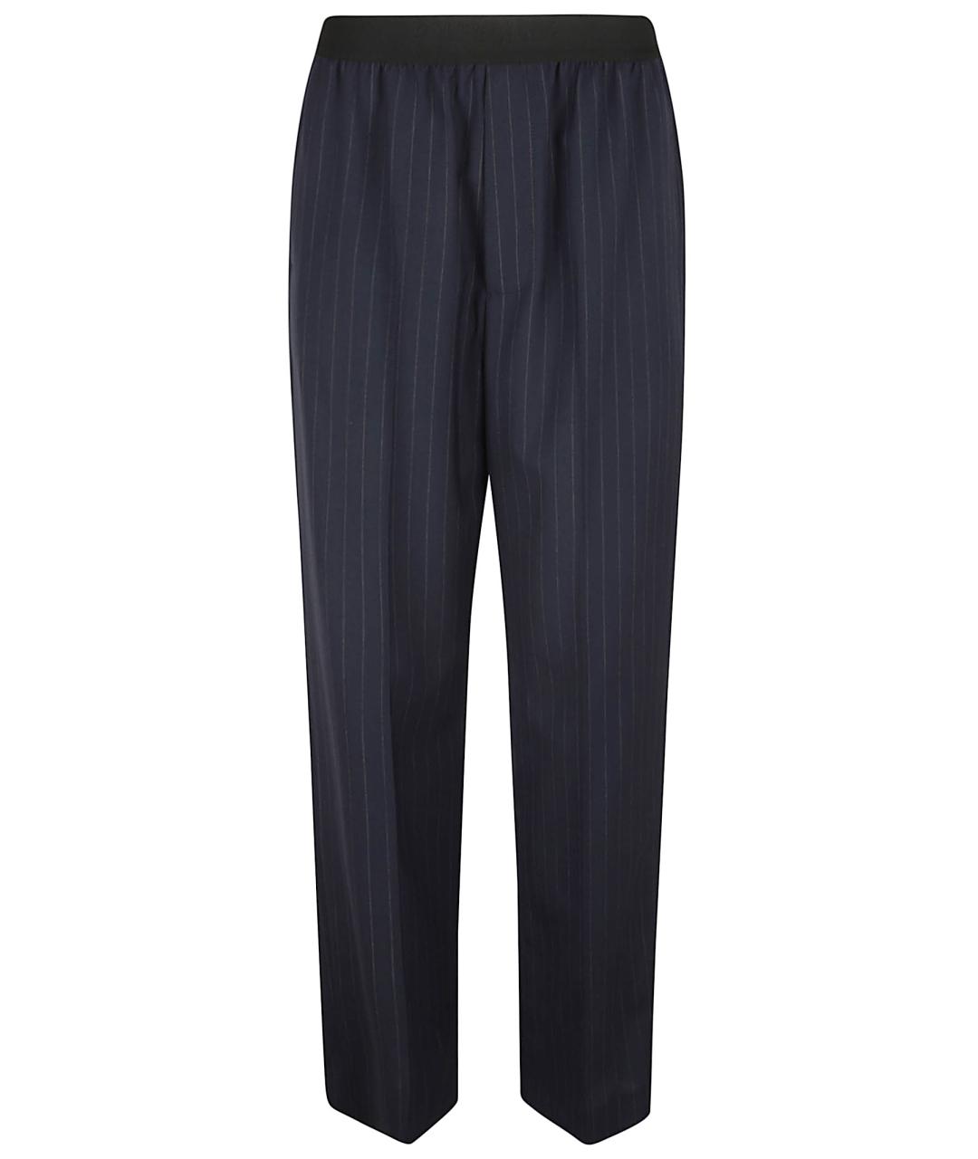 BALENCIAGA Синие шерстяные прямые брюки, фото 1