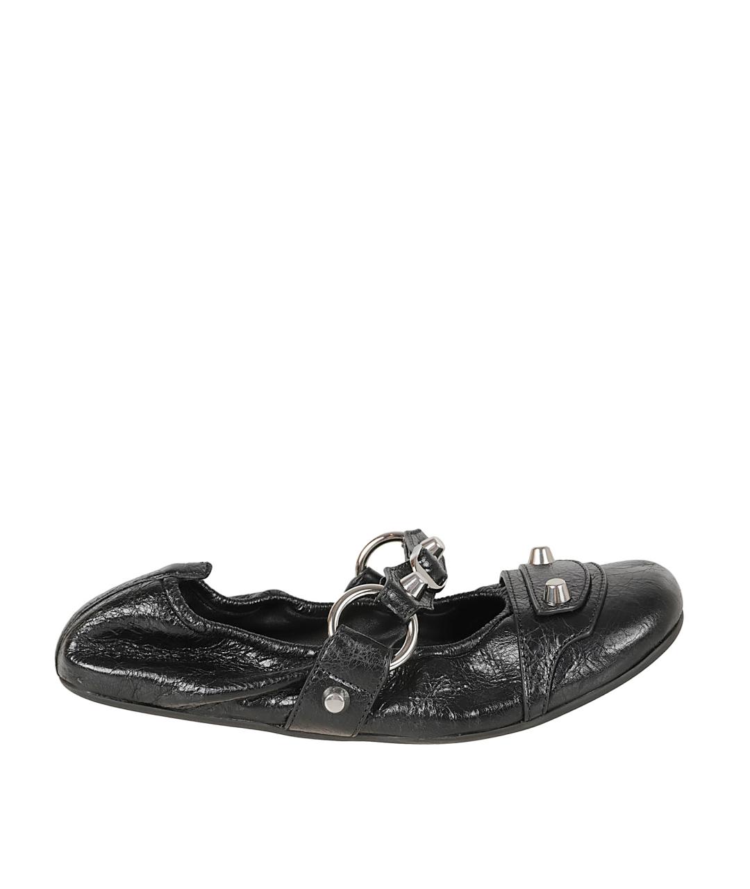 BALENCIAGA Черные балетки из лакированной кожи, фото 1