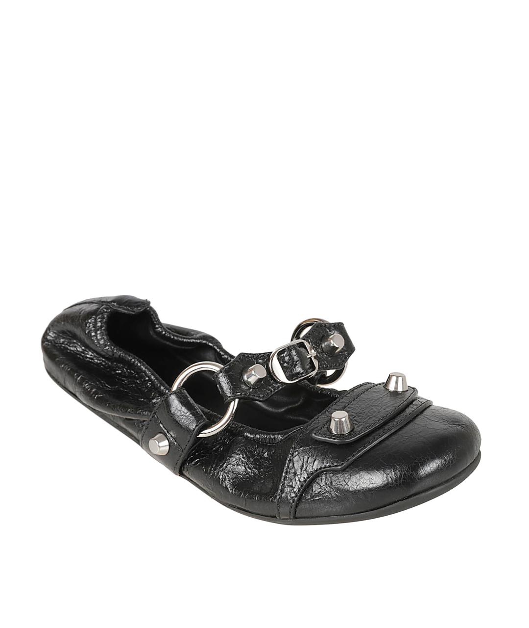 BALENCIAGA Черные балетки из лакированной кожи, фото 2