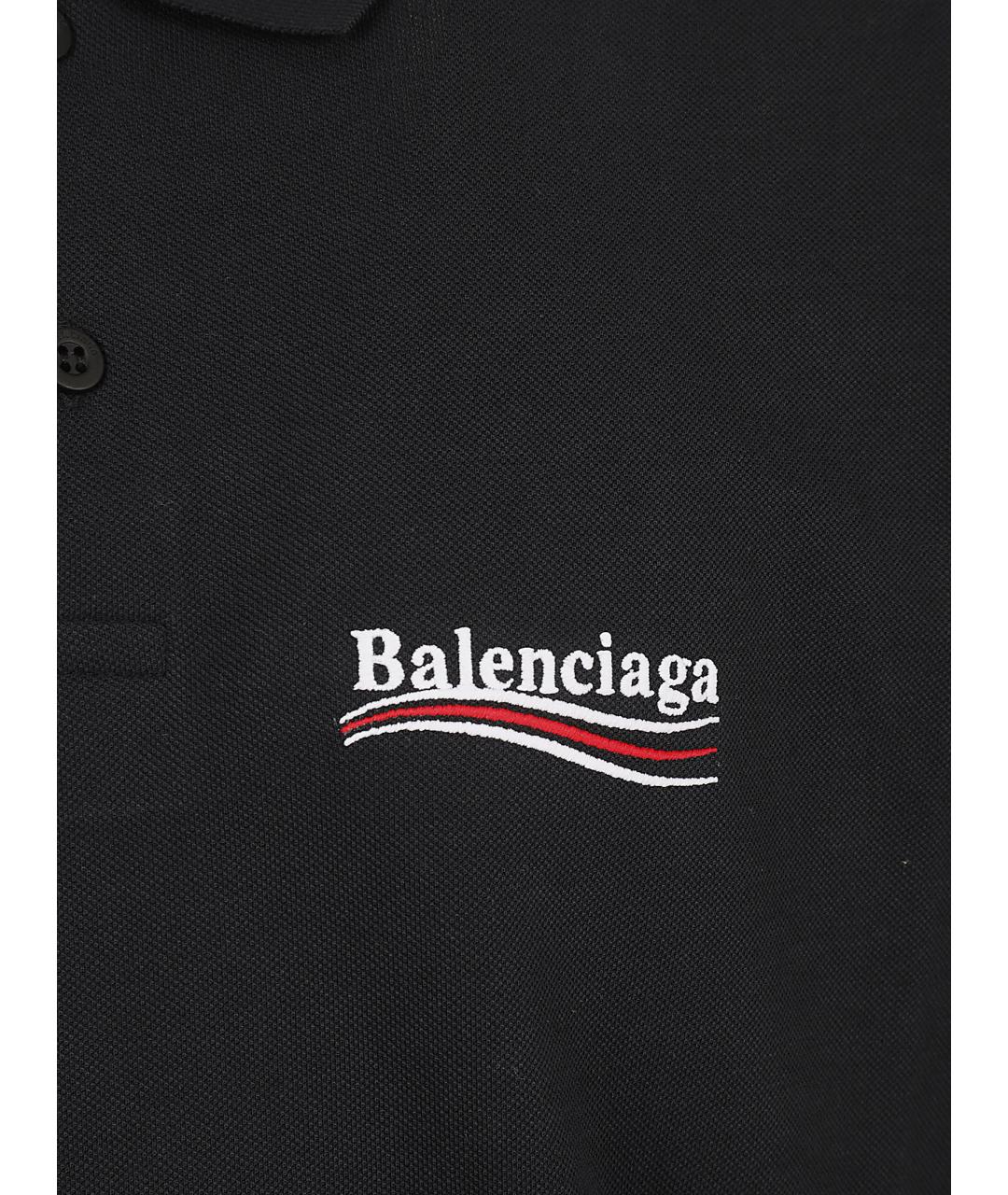 BALENCIAGA Черная хлопковая футболка, фото 2