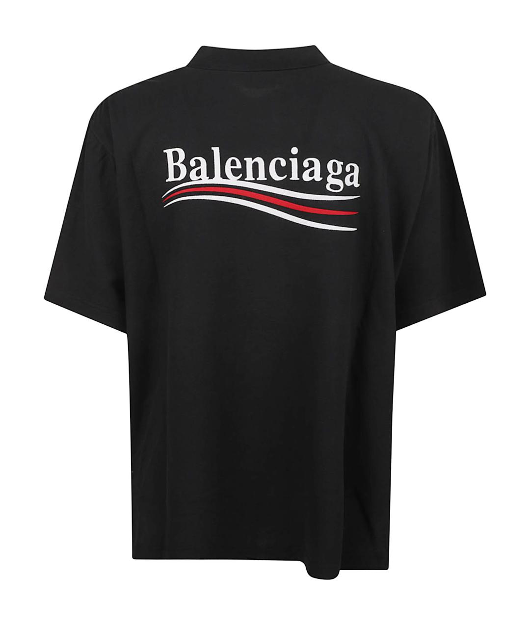 BALENCIAGA Черная хлопковая футболка, фото 3