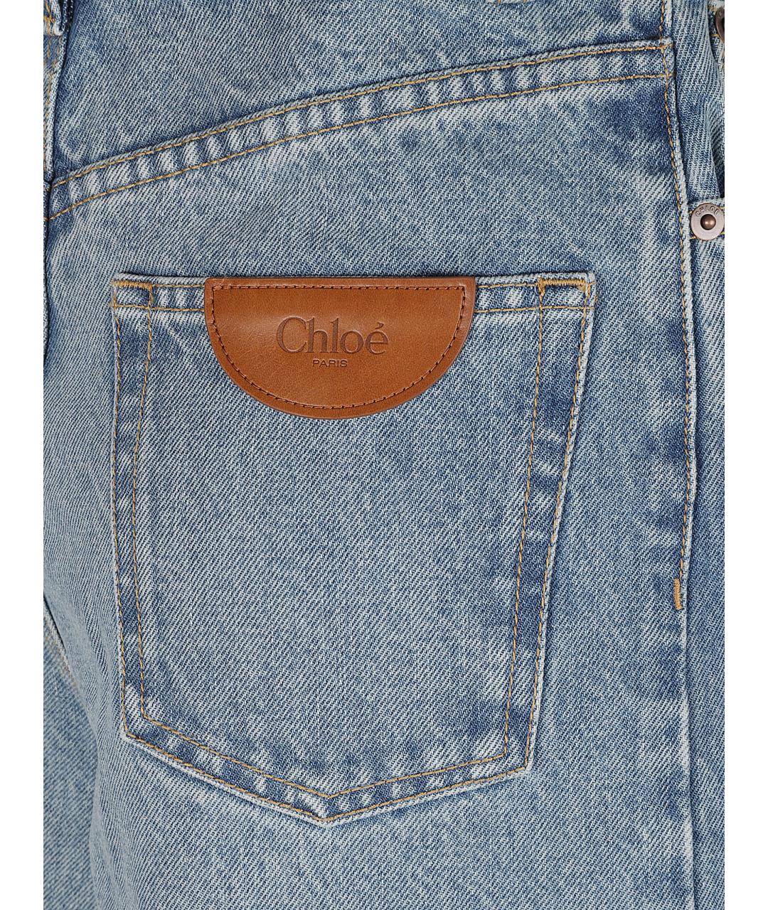 CHLOE Голубые хлопковые прямые джинсы, фото 3