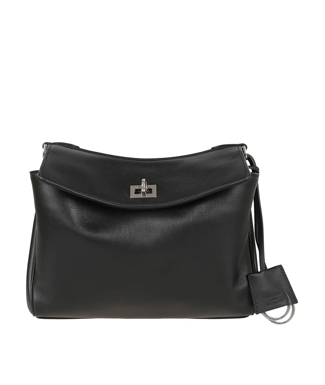 BALENCIAGA Черная кожаная сумка на плечо, фото 1