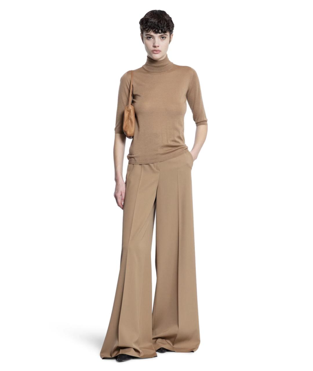 MAX MARA Коричневая шерстяная водолазка, фото 2