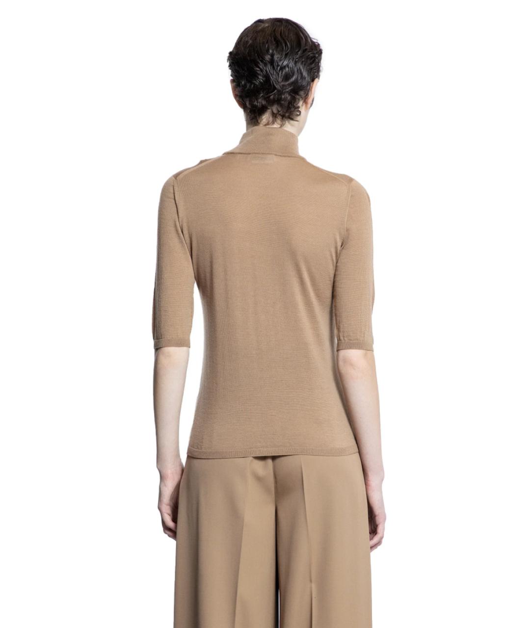 MAX MARA Коричневая шерстяная водолазка, фото 4